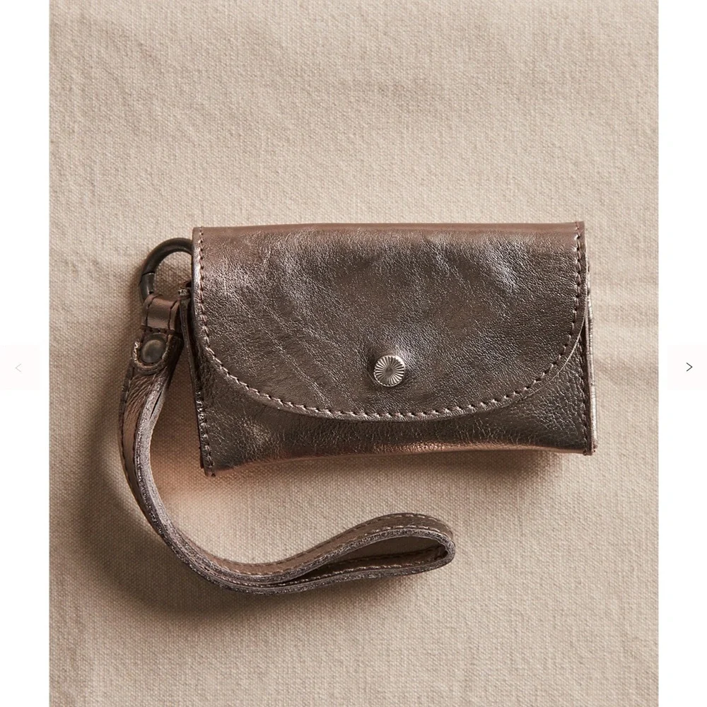 Free People Metallic Leather bag Wristlet NEW